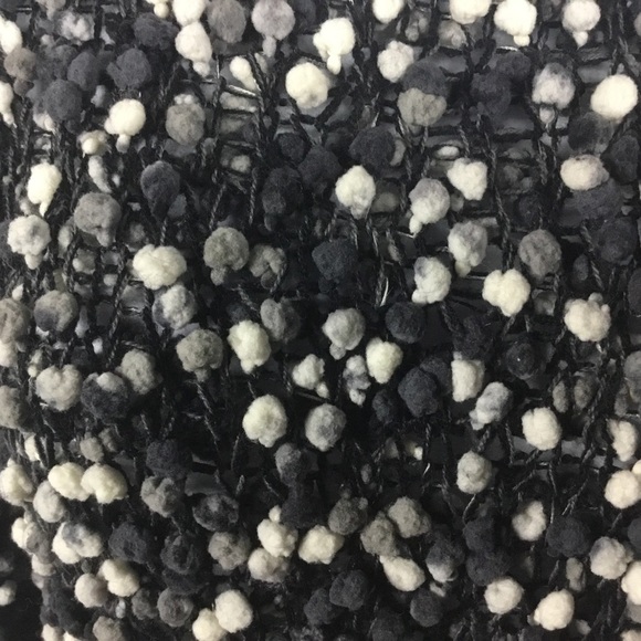 Grey Black & White Wool Blend Long Sleeve Pompom Sweater - Picture 4 of 10